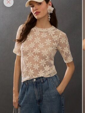 Porridge Daisy Sheer Tee